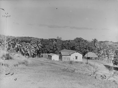 [View of house and Pacific island dwelling]