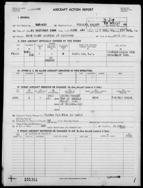 VMF-122 - ACA Reps Nos 46-47 - Bombing & Strafing Targets in the Palau Is on 12/18 & 19/44