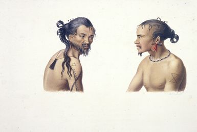 [LeJeune, Jules Louis] fl 1804-1851 :[Habitants de l'ile Oualan. Archipel des iles Carolines. Copied 1826 by Antoine Chazal from an 1824 drawing by Louis LeJeune]