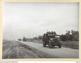 WEWAK, NEW GUINEA. 1945-10-26. A CEREMONIAL PARADE AND MARCH PAST BY 6 DIVISION WAS INSPECTED BY GENERAL SIR THOMAS A. BLAMEY, COMMANDER-IN-CHIEF, ALLIED LAND FORCES, SOUTH WEST PACIFIC AREA, AT ..