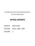 Patrol Reports. West Sepik District, Nuku, 1968 - 1969