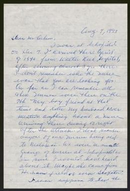 [Letter from Lena L. Gordon to David Aiken, August 7, 1993]