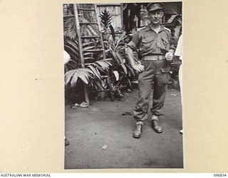 RAMALE MISSION, KOKOPO AREA, NEW BRITAIN. 1945-09-16. MAJOR A.A. ROBERTS, RED CROSS REPRESENTATIVE AT RAMALE MISSION. A GROUP OF 158 WHITE INTERNEES AT THE MISSION WERE LIBERATED WHEN TROOPS OF HQ ..