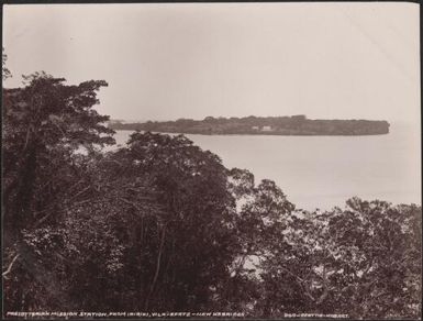 Presbyterian mission station on Fila Island, viewed from Iririki, New Hebrides, 1906 / J.W. Beattie