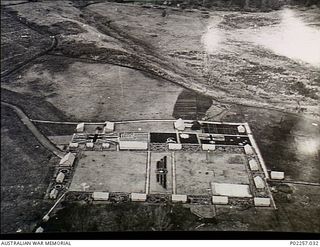 Garoka, New Guinea, 1945-11. Aerial view of the RAAF Aircrew Rest Camp known as 'Lamana', meaning 'Eternal Springs', which is located in the highlands at an altitude of 5,000 feet. The camp ..