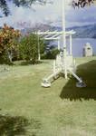 [Garden of District Officer house, (gun a souvenir of the second World War)], Kieta, Bougainville, 1964