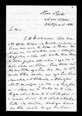 Letter from Tamihana Te Rauparaha to McLean