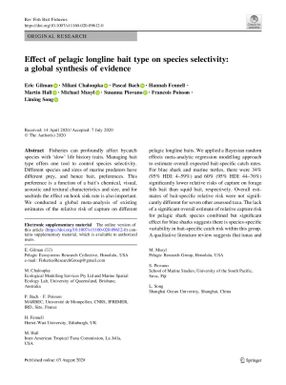 Effect of pelagic longline bait type on species selectivity: a global synthesis of evidence