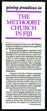 Giving practices in the Methodist Church in Fiji.