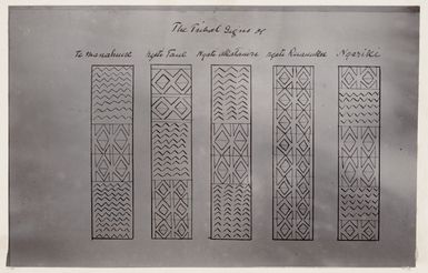 Tribal signs of Te Manahune, Ngati Tane, Ngati Akatauira, Ngati Ruaunuku and Ngariki