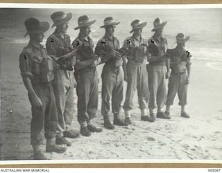 Members of the Australian Chemical Warfare Research And Experimental Section, Royal Australian Engineers, who acted as ‘guinea pigs’ during the unit experiment with mustard gas, on nearby Brook ..