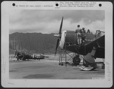 Air Force Mechanics Of The 318Th Fighter Group Repairing Republic P-47 "Thunderbolt" At Bellows Field, Oahu, Hawaii. 15 May 1944. (U.S. Air Force Number B63562AC)