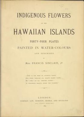 Indigenous flowers of the Hawaiian islands