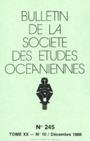 Bulletin de la Société des Études Océaniennes numéro 245