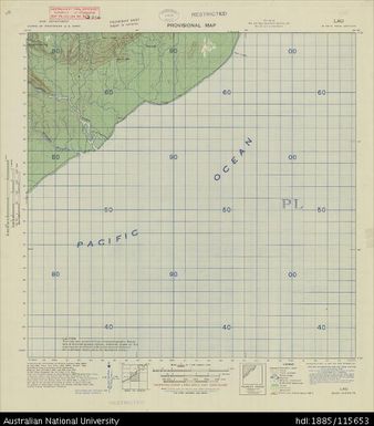 Papua New Guinea, New Britain, Lau, Provisional map, Sheet B56/5, 1943, 1:63 360