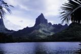 French Polynesia, view of Mount Tohivea on Moorea Island