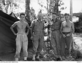 BOUGAINVILLE. 1945-08-30. HEADQUARTERS OFFICE STAFF, B SQUADRON, 2/4 ARMOURED REGIMENT WORKSHOP