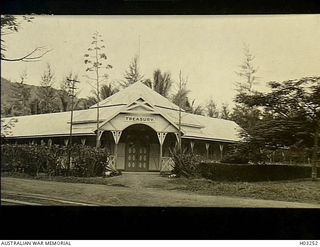 Rabaul, New Britain. c. 1915. The Treasury building which had been the property of the German chemist Paw