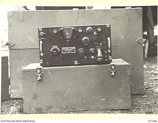 FINSCHHAFEN, NEW GUINEA, 27TH MARCH. 1944. THE RECEIVER UNIT OF THE 188F, (UNITED STATES ARMY 191F), WIRELESS TRANSMITTER-RECEIVER AT "B" AUSTRALIAN CORPS SIGNALS