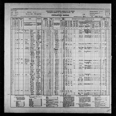 1940 Census Population Schedules - Hawaii - Kauai County - ED 4-15