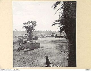 DALLMAN, WEWAK AREA, NEW GUINEA. 1945-08-28. GENERAL VIEW OF THE CAMP AREA, 2/1 TANK ATTACK REGIMENT ROYAL AUSTRALIAN ARTILLERY