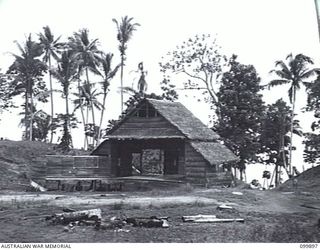 RABAUL, NEW BRITAIN, 1946-03-15. THE PICTURE THEATRE, AT 5 GROUP CAMP. THE CAMP IS ONE OF THIRTEEN GROUP CAMPS ESTABLISHED AROUND RABAUL FOR THE CONCENTRATION OF JAPANESE PERSONNEL. ALTHOUGH ..