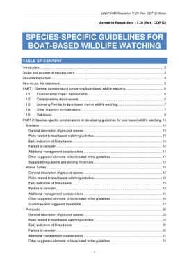 Species-Specific guidelines for boat-based wildlife watching - Annex to resolution