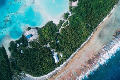 Aerial shot of Atafu, Tokelau