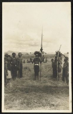 A Wahgi spear, about 11 feet long, Central New Guinea, 1933