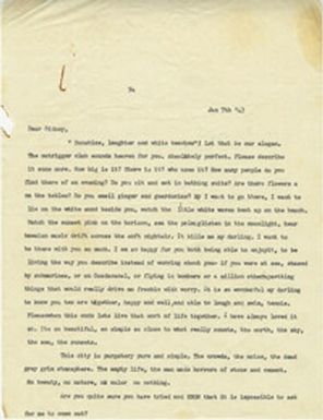 Letter from Gertrude Sanford Legendre, January 7, 1943