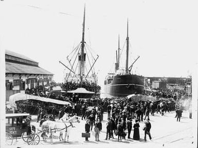 Steamship TAMPICO docked at Seattle wharf, between 1907 and 1911