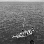 Palmerston Island natives visit the Capricorn Expedition ships