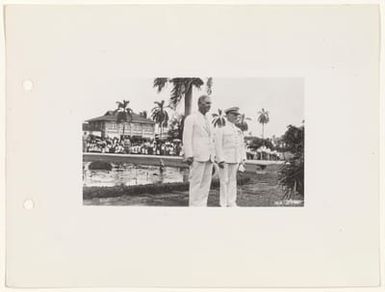 Secretary of War George H. Dern and Governor Alexander at the Plaza, Guam