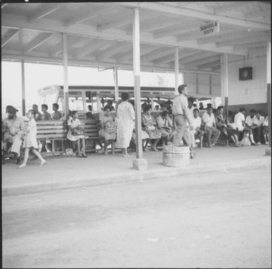 Passengers waiting at a bus terminal, Fiji, November 1966 / Michael Terry