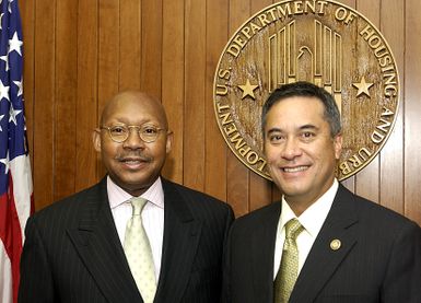 Secretary Alphonso Jackson with Guam Governor Felix Camacho - Secretary Alphonso Jackson meeting with Guam Governor Felix Camacho at HUD Headquarters