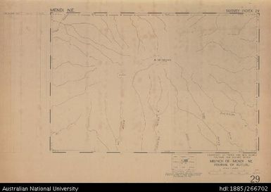 Papua New Guinea, Mendi NE , Survey Index 29, 1:50 000, 1963