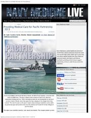 Providing Medical Care For Pacific Partnership 2013