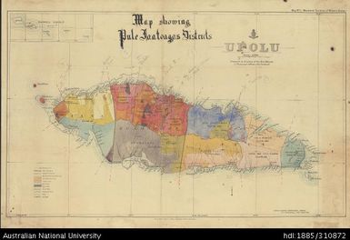 Samoa, Territory of Western Samoa, Upolu, Map showing Pule Foatoagos, 1921, 1:100 000