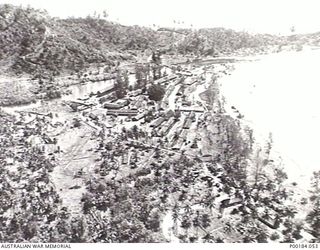 AITAPE. 1945. AERIAL VIEW OF THE 2/11 AUSTRALIAN GENERAL HOSPITAL