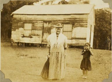 Old lady and young girl in Tonga, 1928