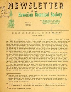 Newsletter - Hawaiian Botanical Society