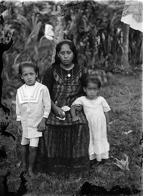 Woman with two children