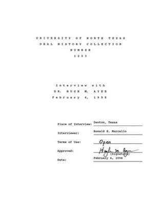 Oral History Interview with Dr. Hugh M. Ayer, February 4, 1998