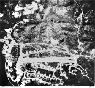 PORT MORESBY, NEW GUINEA, 1943-06-03. AERIAL VIEW OF WARD'S AIRFIELD