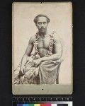 Studio portrait of Samoan man, ca. 1880-1890