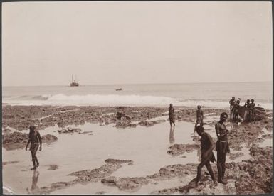 Beach landing site, Te Motu, Santa Cruz, Solomon Islands, 1906 / J.W. Beattie