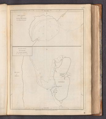 Bahia Fermosa on the Coast of Melinde (with) Plan of the Island Zanzibar