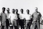 Assembly of the Pacific conference of Churches in Chepenehe, 1966 : group of delegates from Solomon Islands and New-Guinea