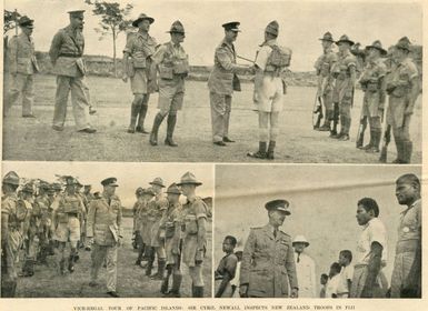 Vice-Regal tour of Pacific islands: Sir Cyril Newall inspects New Zealand troops in Fiji