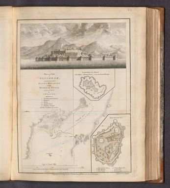 Plan and view of Gingerah commonly called Donda Rajapore on the Malabar Coast by A. Werner 1774